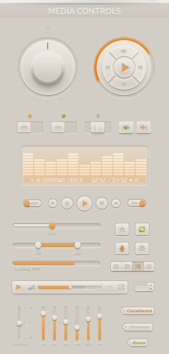 多媒體音樂播放器UI設計 靈感與實用兼備的PSD素材下載指南